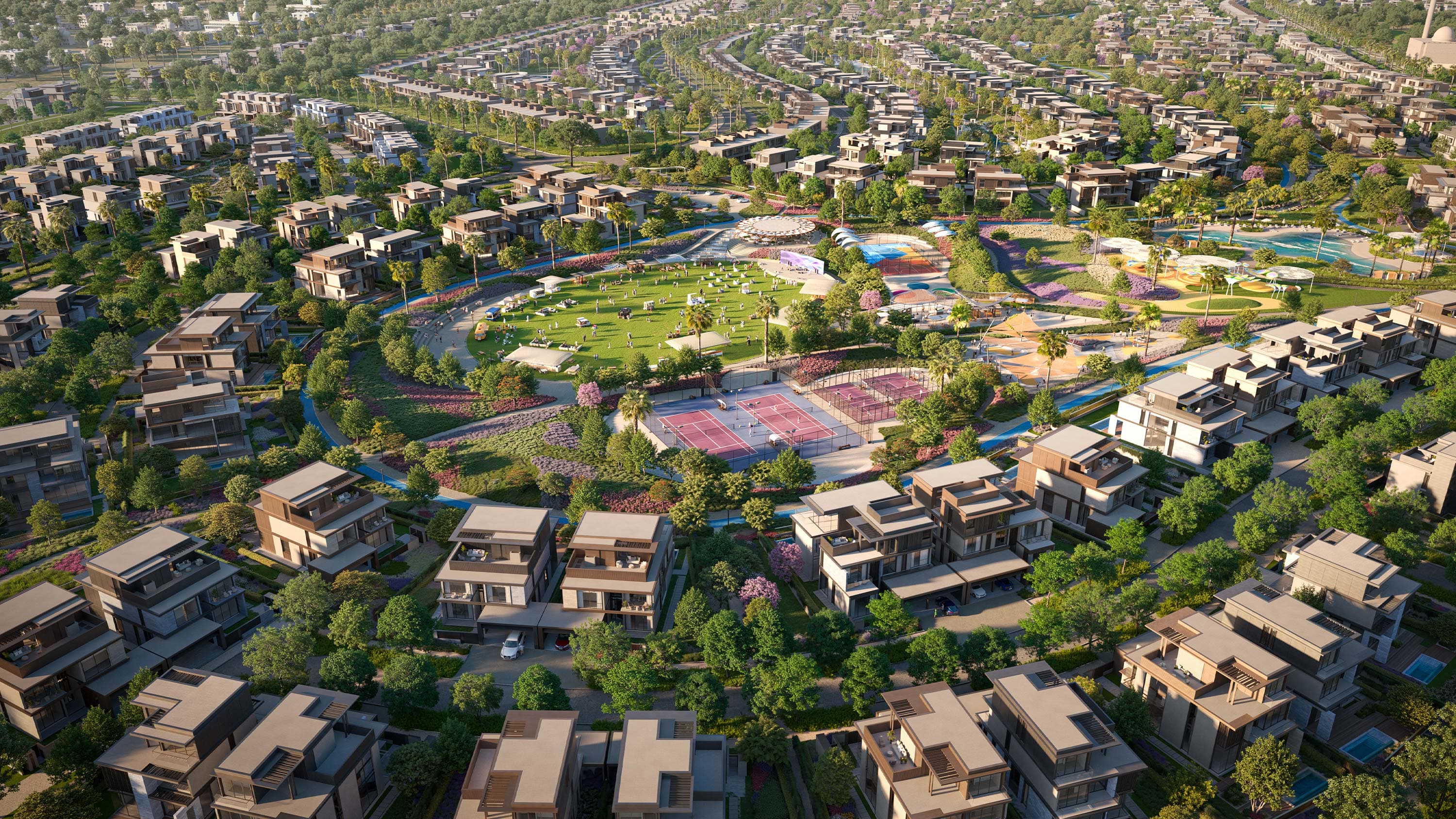 Events lawn and outdoor gathering spaces at DAMAC Islands